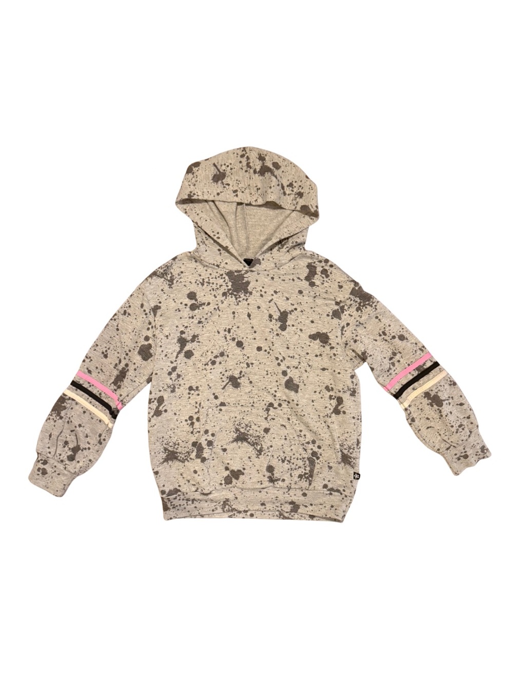 PixieLane Girls Cozy Grey Paint Splatter Hoodie size 7 EUC
